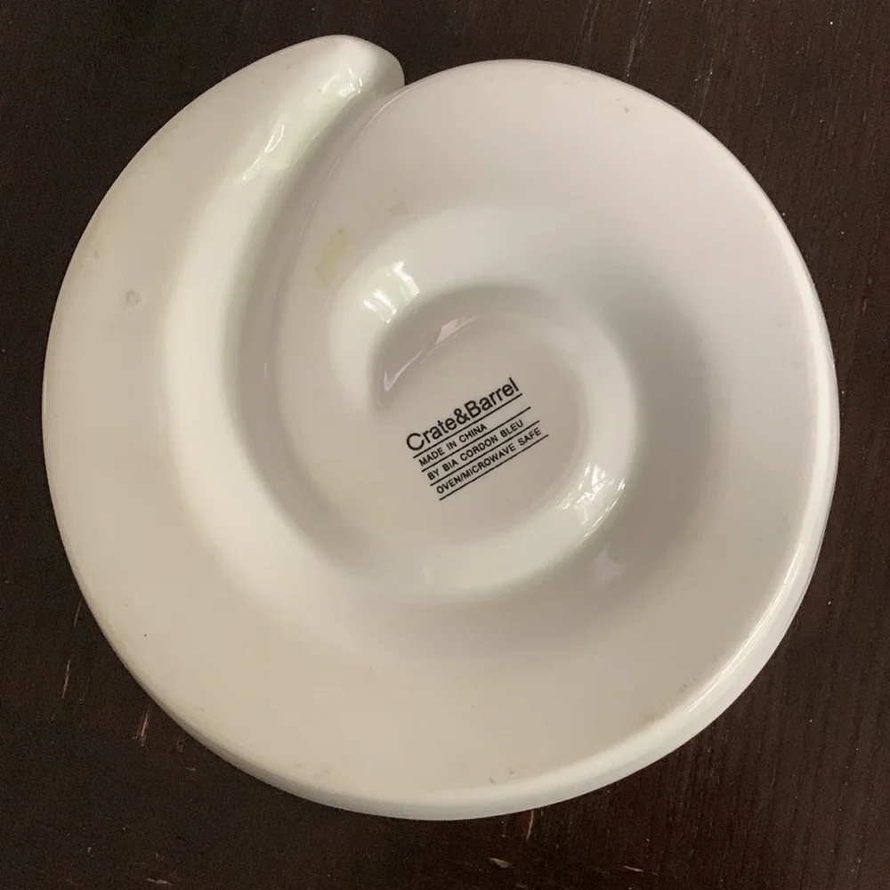 Crate & Barrel by BIA GORDON BLUE Porcelain Swirl Appetizer Dish
